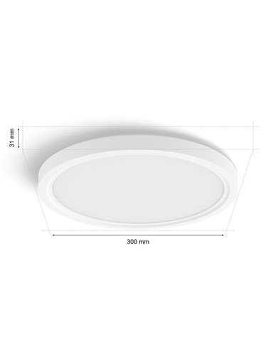 Plafón de techo LED inteligente redondo S HUE SLIM CEILING blanco, 16,6W 2250Lm,  2000-6500 Hue White Color Ambiance Ø29,1cm