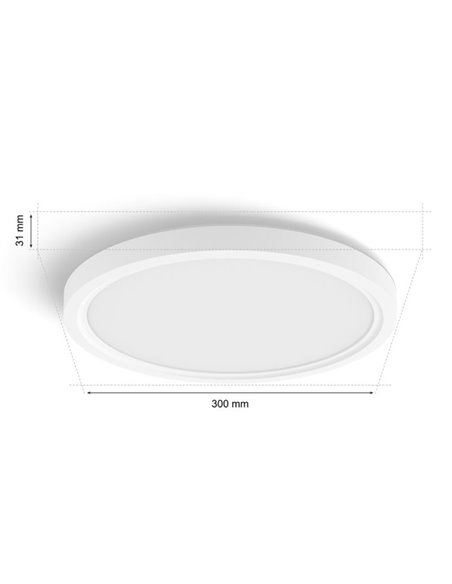 Plafón de techo LED inteligente redondo S HUE SLIM CEILING blanco, 16,6W 2250Lm,  2000-6500 Hue White Color Ambiance Ø29,1cm