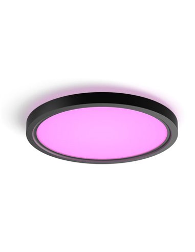 Plafón de techo LED inteligente redondo S HUE SLIM CEILING negro, 16,6W 2250Lm,  2000-6500 Hue White Color Ambiance Ø29,1cm