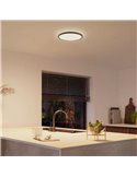 Plafón de techo LED inteligente redondo S HUE SLIM CEILING negro, 16,6W 2250Lm,  2000-6500 Hue White Color Ambiance Ø29,1cm
