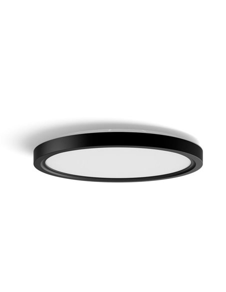 Plafón de techo LED inteligente redondo S HUE SLIM CEILING negro, 16,6W 2250Lm,  2000-6500 Hue White Color Ambiance Ø29,1cm