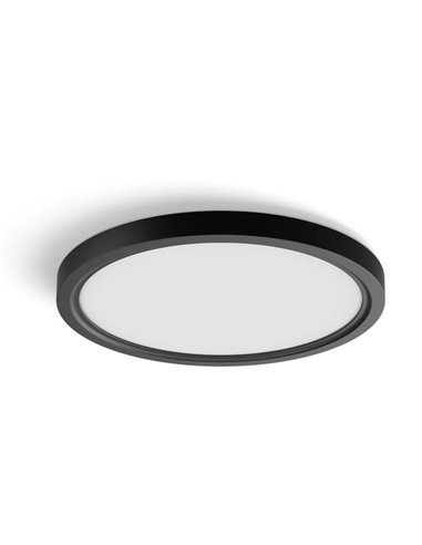 Plafonnier LED rond intelligent S HUE SLIM CEILING, noir, 16,6 W, 2 250 lm, ambiance blanche Hue (2 000-6 500 ohms), Ø 29,1 cm