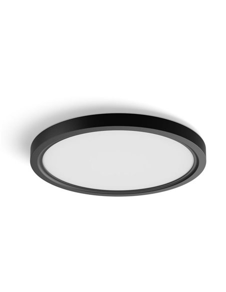 Plafón de techo LED inteligente redondo S HUE SLIM CEILING negro, 16,6W 2250Lm,  2000-6500 Hue White Color Ambiance Ø29,1cm