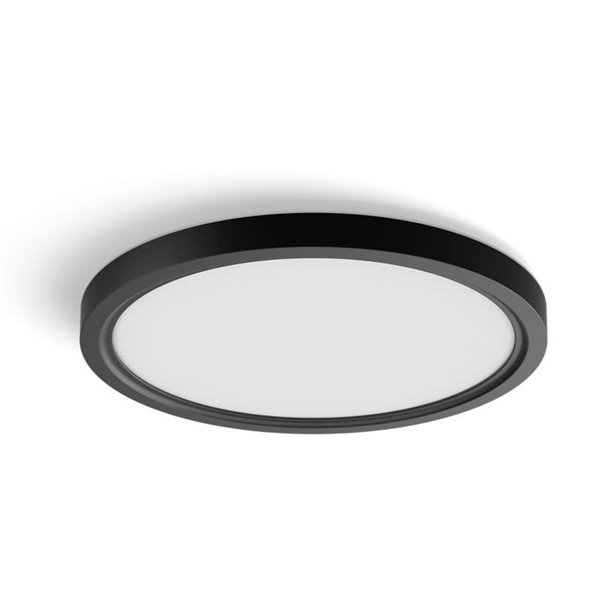 Plafonnier LED rond intelligent S HUE SLIM CEILING, noir, 16,6 W, 2 250 lm, ambiance blanche Hue (2 000-6 500 ohms), Ø 29,1 cm
