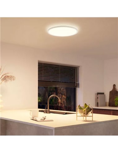 Plafón de techo LED inteligente redondo M TENTO HUE SLIM CEILING blanco, 23W 3100Lm,  2000-6500 Hue White Color Ambiance Ø42,1cm