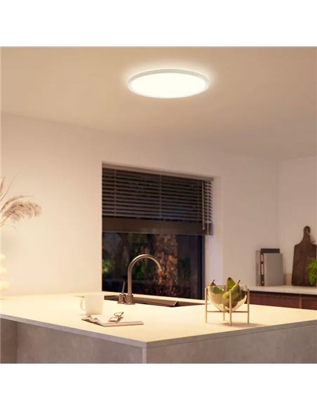 Plafón de techo LED inteligente redondo M TENTO HUE SLIM CEILING blanco, 23W 3100Lm,  2000-6500 Hue White Color Ambiance Ø42,1cm