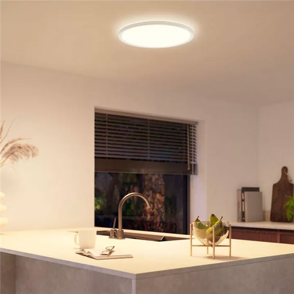 Plafón de techo LED inteligente redondo M TENTO HUE SLIM CEILING blanco, 23W 3100Lm,  2000-6500 Hue White Color Ambiance Ø42,1cm