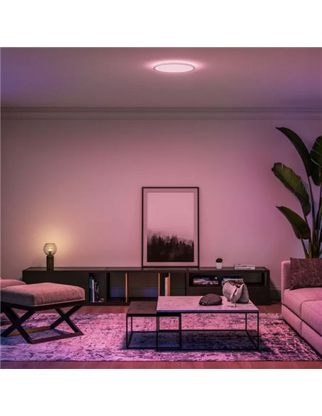 Plafonnier LED rond intelligent M TENTO HUE SLIM, blanc, 23 W, 3100 lm, ambiance couleur Hue White (2000-6500 ohms), Ø 42,1 cm