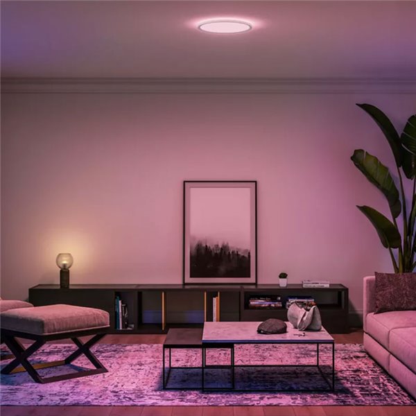 Plafonnier LED rond intelligent M TENTO HUE SLIM, blanc, 23 W, 3100 lm, ambiance couleur Hue White (2000-6500 ohms), Ø 42,1 cm