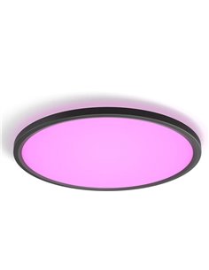 Plafón de techo LED inteligente redondo M TENTO HUE SLIM CEILING negro, 23W 3100Lm,  2000-6500 Hue White Color Ambiance Ø42,1cm