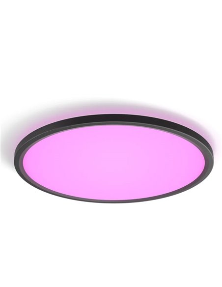 Plafón de techo LED inteligente redondo M TENTO HUE SLIM CEILING negro, 23W 3100Lm,  2000-6500 Hue White Color Ambiance Ø42,1cm