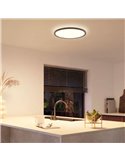 Plafón de techo LED inteligente redondo M TENTO HUE SLIM CEILING negro, 23W 3100Lm,  2000-6500 Hue White Color Ambiance Ø42,1cm