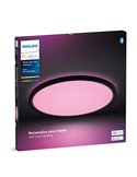 Plafón de techo LED inteligente redondo M TENTO HUE SLIM CEILING negro, 23W 3100Lm,  2000-6500 Hue White Color Ambiance Ø42,1cm