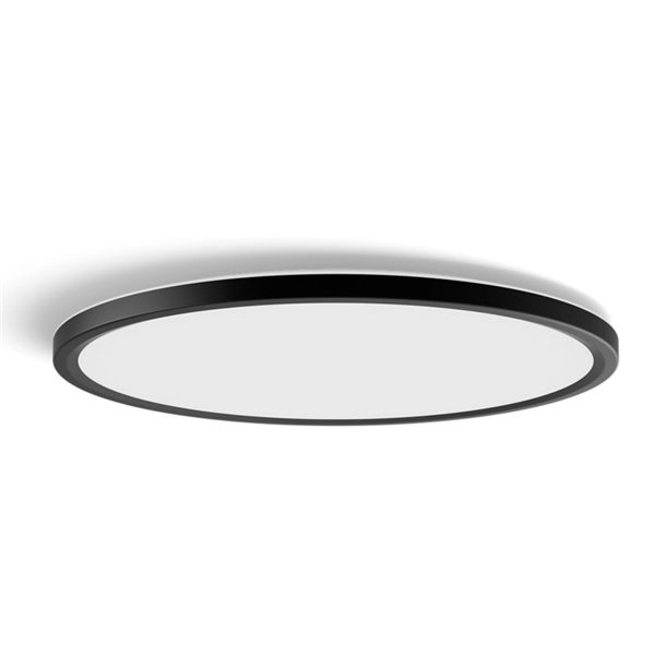 Plafonnier LED intelligent rond TENTO HUE SLIM CEILING, noir, 23 W, 3100 lm, ambiance blanche Hue (2000-6500 ohms), Ø 42,1 cm