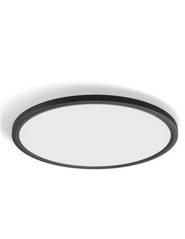 Plafón de techo LED inteligente redondo M TENTO HUE SLIM CEILING negro, 23W 3100Lm,  2000-6500 Hue White Color Ambiance Ø42,1cm