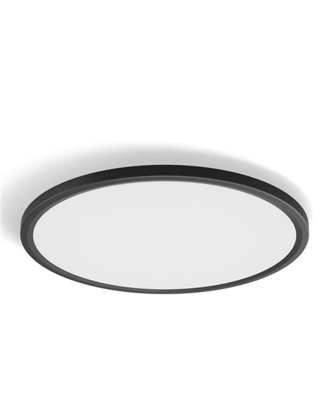 Plafonnier LED intelligent rond TENTO HUE SLIM CEILING, noir, 23 W, 3100 lm, ambiance blanche Hue (2000-6500 ohms), Ø 42,1 cm