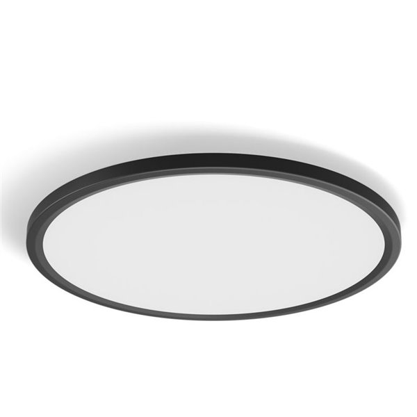 Plafón de techo LED inteligente redondo M TENTO HUE SLIM CEILING negro, 23W 3100Lm,  2000-6500 Hue White Color Ambiance Ø42,1cm