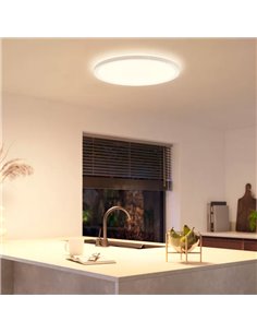 Plafón de techo LED inteligente redondo XL TENTO HUE SLIM CEILING blanco, 25W 3500Lm,  2000-6500 Hue White Color Ambiance Ø54,2c 2