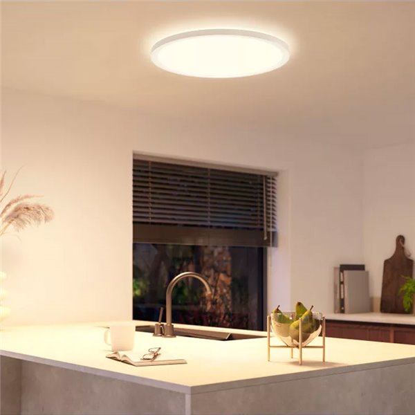 Plafón de techo LED inteligente redondo XL TENTO HUE SLIM CEILING blanco, 25W 3500Lm,  2000-6500 Hue White Color Ambiance Ø54,2c