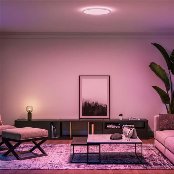 Plafón de techo LED inteligente redondo XL TENTO HUE SLIM CEILING blanco, 25W 3500Lm,  2000-6500 Hue White Color Ambiance Ø54,2c