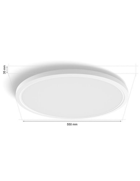 Plafón de techo LED inteligente redondo XL TENTO HUE SLIM CEILING blanco, 25W 3500Lm,  2000-6500 Hue White Color Ambiance Ø54,2c