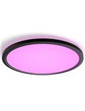 Plafón de techo LED inteligente redondo XL TENTO HUE SLIM CEILING negro, 25W 3500Lm,  2000-6500 Hue White Color Ambiance Ø54,2cm