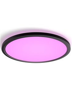 Plafón de techo LED inteligente redondo XL TENTO HUE SLIM CEILING negro, 25W 3500Lm,  2000-6500 Hue White Color Ambiance Ø54,2cm