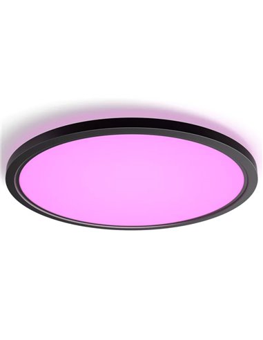 Plafón de techo LED inteligente redondo XL TENTO HUE SLIM CEILING negro, 25W 3500Lm,  2000-6500 Hue White Color Ambiance Ø54,2cm