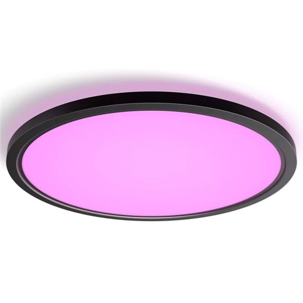 Plafón de techo LED inteligente redondo XL TENTO HUE SLIM CEILING negro, 25W 3500Lm,  2000-6500 Hue White Color Ambiance Ø54,2cm