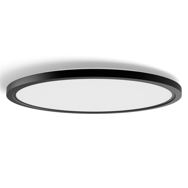 Plafón de techo LED inteligente redondo XL TENTO HUE SLIM CEILING negro, 25W 3500Lm,  2000-6500 Hue White Color Ambiance Ø54,2cm