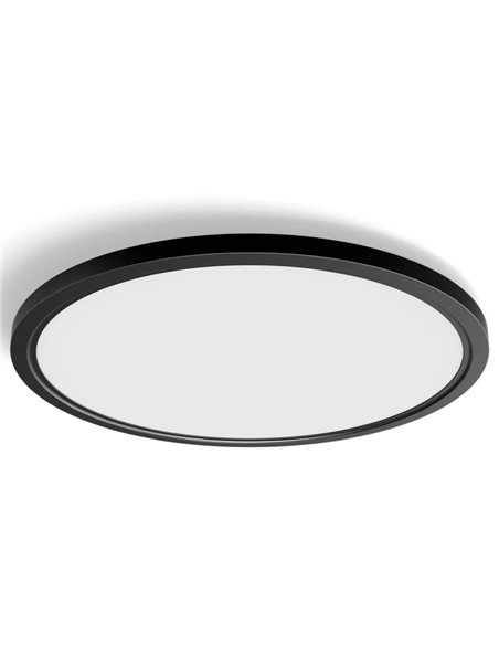 Plafón de techo LED inteligente redondo XL TENTO HUE SLIM CEILING negro, 25W 3500Lm,  2000-6500 Hue White Color Ambiance Ø54,2cm