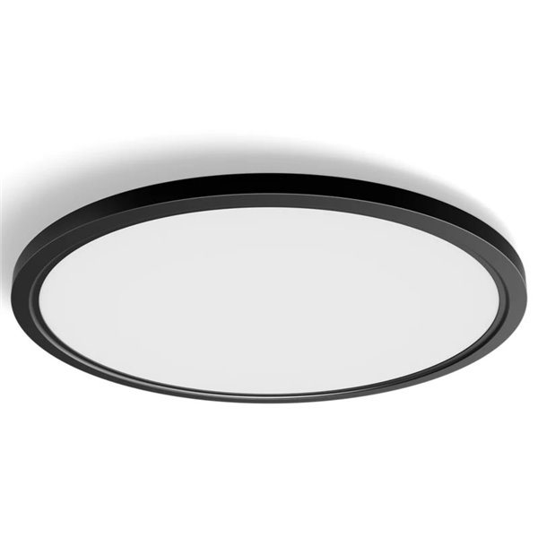 Plafón de techo LED inteligente redondo XL TENTO HUE SLIM CEILING negro, 25W 3500Lm,  2000-6500 Hue White Color Ambiance Ø54,2cm