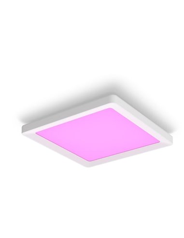 Plafón LED inteligente cuadrado S TENTO HUE blanco, 10,6W 1340Lm, 30x30cm White & Colour Ambiance
