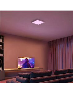 Plafonnier LED carré intelligent S TENTO HUE, blanc, 10,6 W 1340 lm, 30 x 30 cm, ambiance blanche et colorée 2