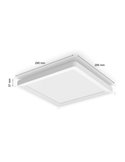 Plafón LED inteligente cuadrado S TENTO HUE blanco, 10,6W 1340Lm, 30x30cm White & Colour Ambiance