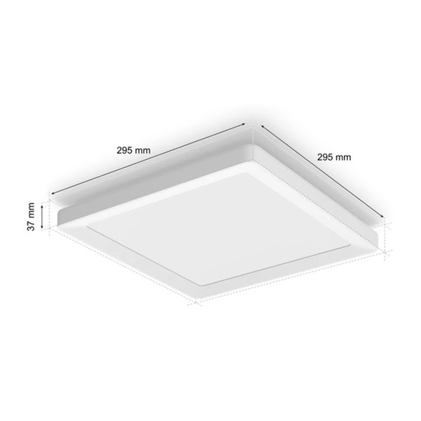 Plafón LED inteligente cuadrado S TENTO HUE blanco, 10,6W 1340Lm, 30x30cm White & Colour Ambiance