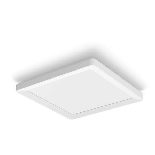 Plafonnier LED carré intelligent S TENTO HUE, blanc, 10,6 W 1340 lm, 30 x 30 cm, ambiance blanche et colorée