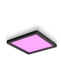 Plafonnier LED carré intelligent S TENTO HUE, noir, 10,6 W 1340 lm, 30 x 30 cm, ambiance blanche et colorée