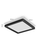 Plafón LED inteligente cuadrado S TENTO HUE negro, 10,6W 1340Lm, 30x30cm White & Colour Ambiance