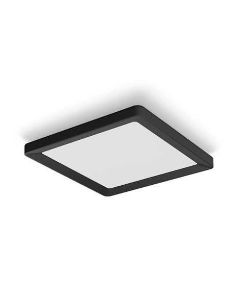 Plafón LED inteligente cuadrado S TENTO HUE negro, 10,6W 1340Lm, 30x30cm White & Colour Ambiance