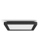 Luminária de teto LED quadrada inteligente S TENTO HUE, preta, 10,6 W 1340 lúmens, 30 x 30 cm, ambiente branco e colorido.