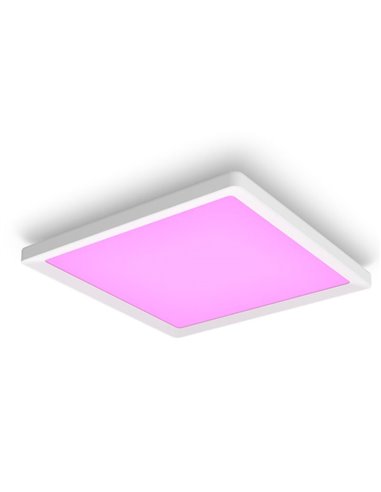 Plafón LED inteligente cuadrado M TENTO HUE blanco, 15,4W 2000Lm, 40x40cm White & Colour Ambiance