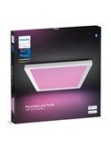 Plafonnier LED carré intelligent M TENTO HUE, blanc, 15,4 W 2000 lm, 40 x 40 cm, ambiance blanche et colorée