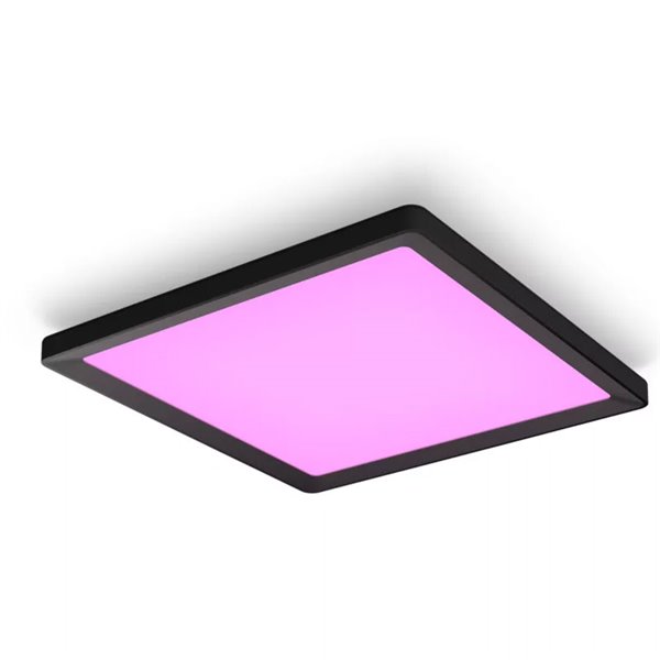 Plafón LED inteligente cuadrado M TENTO HUE negro, 15,4W 2000Lm, 40x40cm White & Colour Ambiance