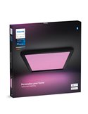 Plafón LED inteligente cuadrado M TENTO HUE negro, 15,4W 2000Lm, 40x40cm White & Colour Ambiance