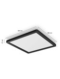 Plafón LED inteligente cuadrado M TENTO HUE negro, 15,4W 2000Lm, 40x40cm White & Colour Ambiance