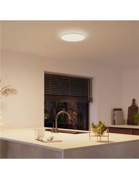 Plafón LED inteligente redondo S Ø29,1cm TENTO HUE SLIM blanco, 16,6W 2250Lm, White Ambiance