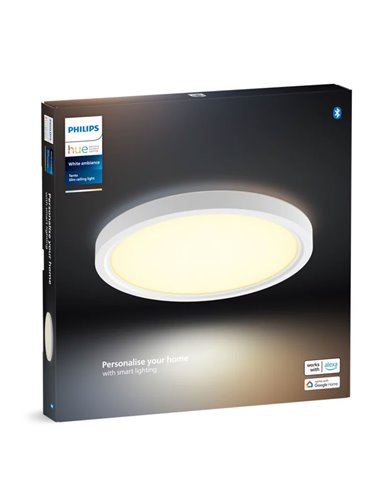 Plafón LED inteligente redondo S Ø29,1cm TENTO HUE SLIM blanco, 16,6W 2250Lm, White Ambiance
