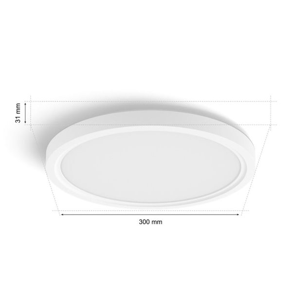Plafonnier LED intelligent rond TENTO HUE SLIM, Ø 29,1 cm, blanc, 16,6 W, 2 250 lm, ambiance blanche