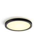 Plafonnier LED intelligent rond TENTO HUE SLIM, Ø 29,1 cm, noir, 16,6 W 2250 lm, ambiance blanche